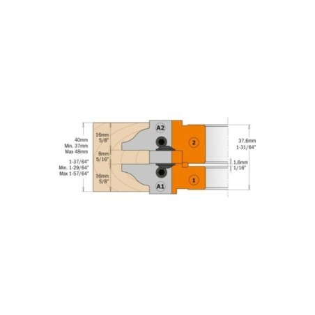 Set di 3 teste portacoltelli per antine e portoncini